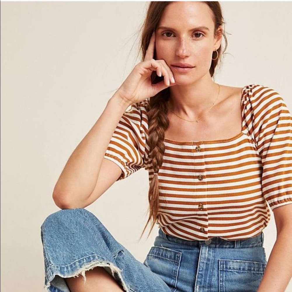 Anthropologie Porridge Jamie Puff-Sleeved Top